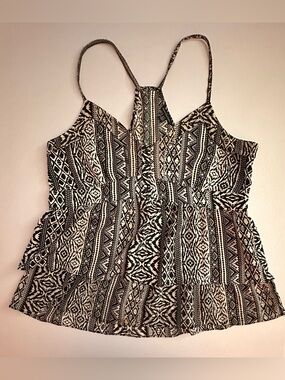 American Eagle Outfitters Black & White Tribal Print Spaghetti Strap Cami‎
